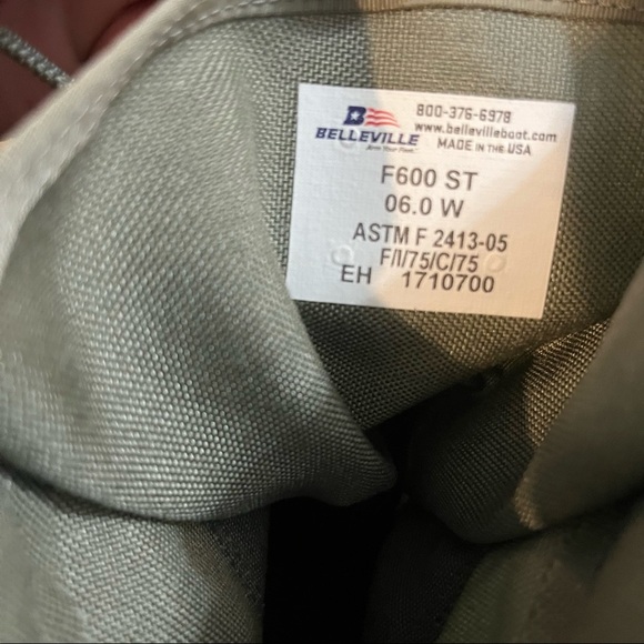 Belleville 600 Sage Green Combat Boots Size 6 - Picture 13 of 14